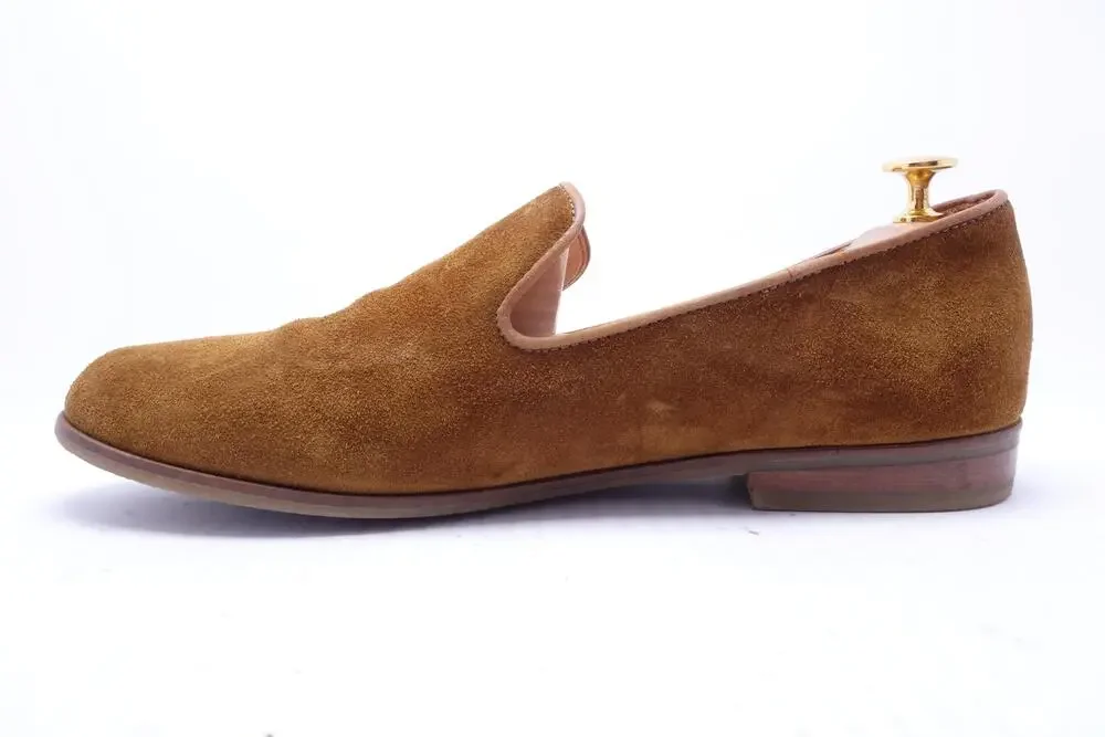 Duke + Dexter Shoes Mens Size 12 Brown Suede Loafers Slip On Handmade UK
